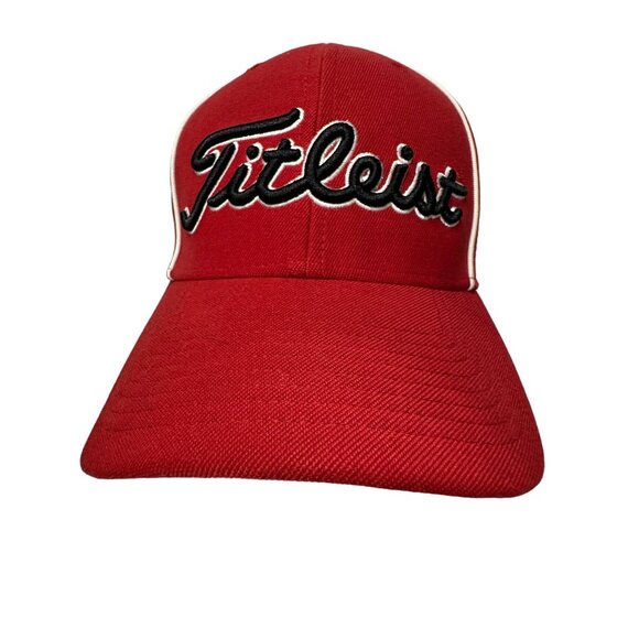 Titleist Hat Cap Fitted Adult L XL Red Black Golf Athletic Logo Outdoors - Picture 6 of 11